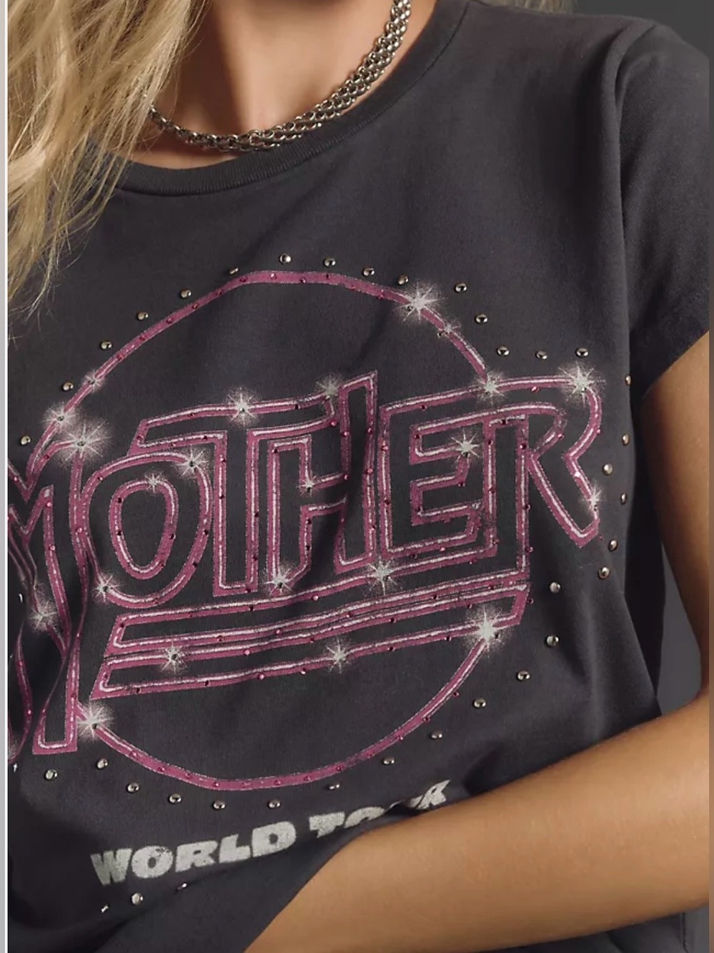 MOTHER The Boxy Goodie Goodie Short-Sleeve Work Tour Graphic Tee Size Medium